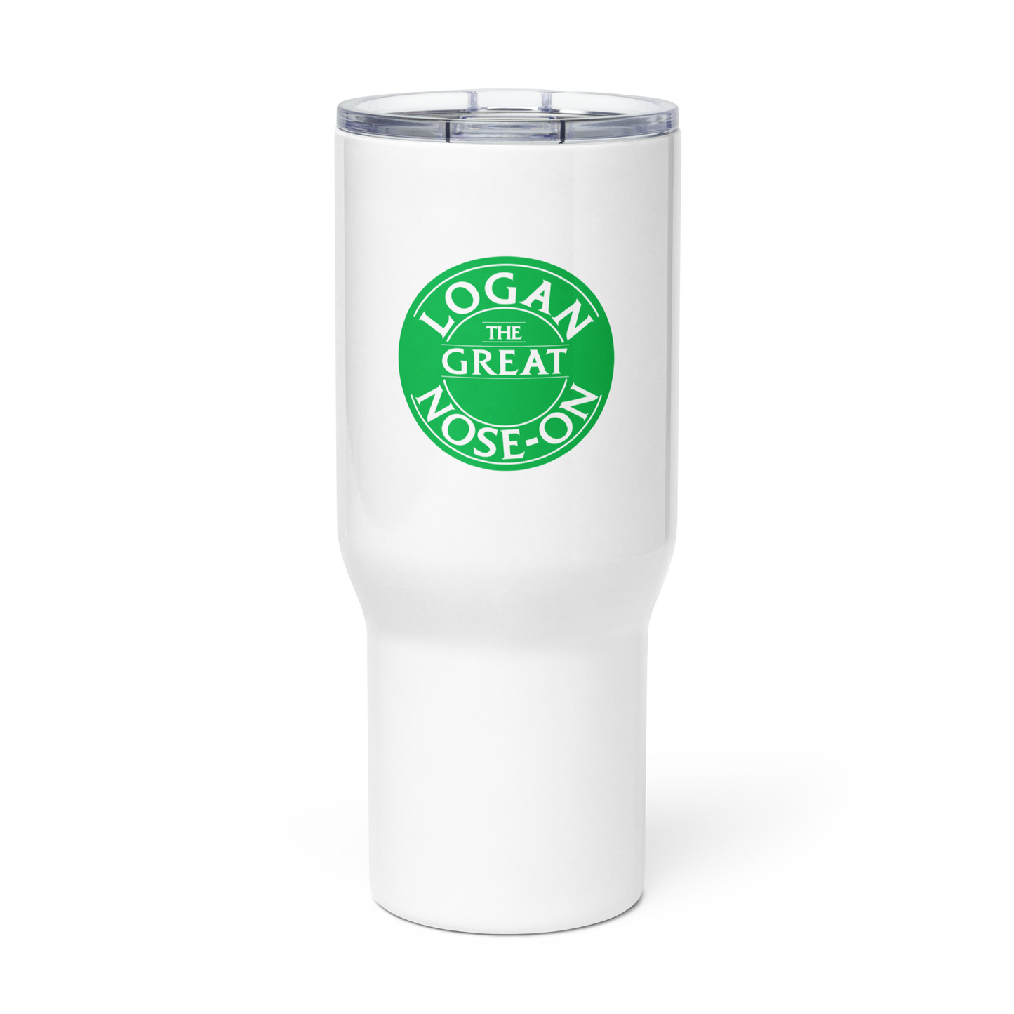 Travel mug with a handle
