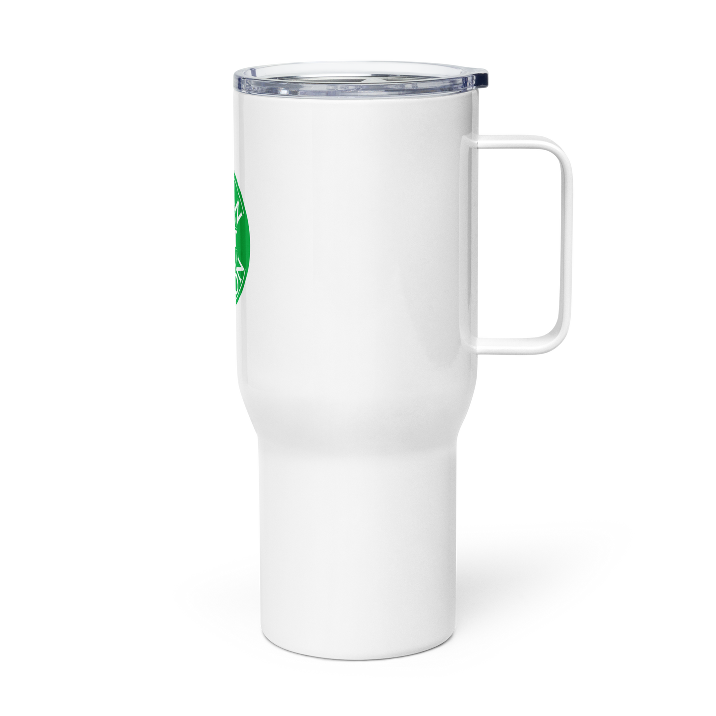 Travel mug with a handle