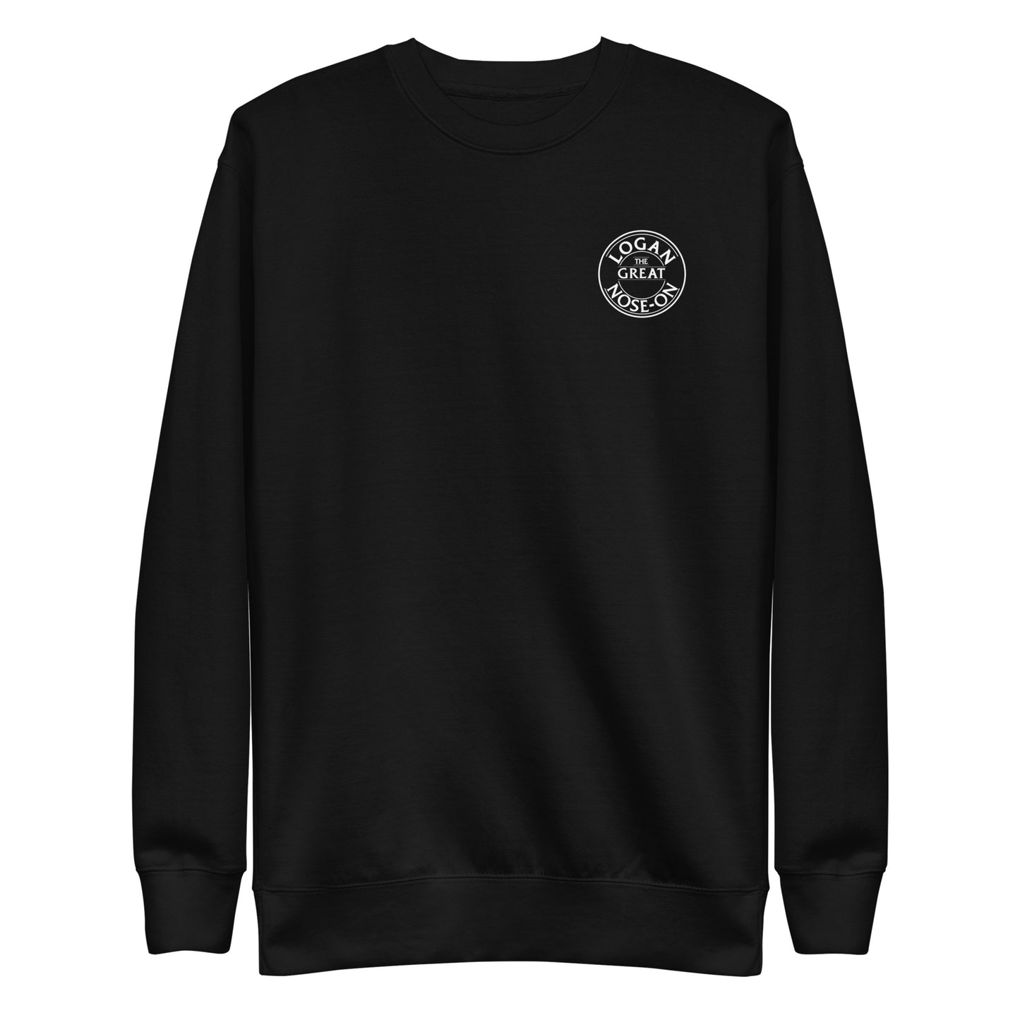 Black Unisex Premium Sweatshirt small front logo only